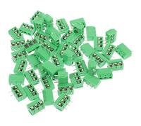 OUNONA 50pcs 3 Pin Terminal Block Connector Screw-type Connection and Secure Cpv Copper Material for Pcb Mount Electrical Wire Terminal in Industrial Wiring