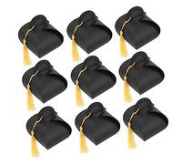 OUNONA 50pcs Boxes Doctor's Hat present Box Greet Graduation Candy Boxes Graduation Caps for Decor Party Tag Favors Guests Graduate Treat Bride Cute Reception Banner Black Paper