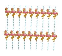 OUNONA 50pcs Flamingo Cocktail Straws Tropical Hawaiian Party Decorations for Bars Restaurants Home Use Suitable for Various Cup Easy to Use Summer Drink Accessories