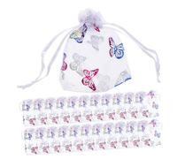 OUNONA 50pcs Foil Butterfly Pattern Organza Drawstring Bags Mesh Pouches for Jewelry Candy Party Favors Elegant Storage for Weddings Birthdays Anniversaries