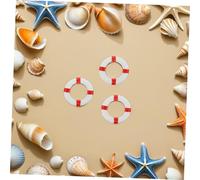 OUNONA 50pcs Miniature Resin Nautical Lifebuoy Ornaments Detailed Coastal Swim Ring Decor for Dollhouse Fairy Garden Ocean-themed Micro Landscape Home Decorations