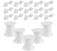 OUNONA 50pcs Plastic Toothpaste Caps with Flip Lid 28-Hole Screw Lids White Travel Toothpaste Covers for Bathroom Accessory