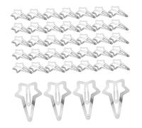 OUNONA 50pcs Star Hair Clips for Women Styling Cute Metal Barrettes Non-slip Flat Hair Accessories Sparkly Star Shaped Clips for Side Bangs