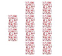 OUNONA 50pcs Valentine's Day Organza Drawstring Bags in Red with Heart Print, Easy to Open and Close Party Favor Bags for Candy and Jewelry Wrapping at Christmas Parties and Gift Giving