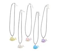 OUNONA 5pcs Acrylic Ocean Animal Charms Handcrafted Whale Dolphin Pendants Vibrant Transparent Bubble Colors for Jewelry Making Favor