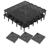 OUNONA 5pcs Aquarium Divider Plate Black Plastic Filter Board for Fish Tank Bottom Filtration with Connectable Holes Suitable for Aquarium Landscaping Base and Fish Tank Assembly