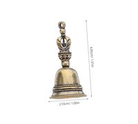OUNONA 5Pcs Brass Altar Bells Vintage Handheld Ritual Bells Smooth Edges Keychain Pendants for Wedding Ceremony Home Decor