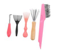 OUNONA 5pcs Comb Cleaner Rake for Straight Hair Comb Barber Tool Set Plastic Mini Cleaner for Travel Hairdressing Sweeping Brush