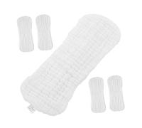 OUNONA 5pcs Cotton Nappy Liners for Newborns, Reusable Breathable Cloth Inserts, Soft White Baby Diaper Liners for Travel and Outings