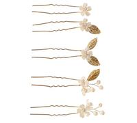 OUNONA 5pcs Elegant Four Leaf Clover Hairpins Chic Wedding Hair Accessories for Brides for Special Occasions Handmade Floral Design Hair Forks
