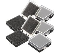 OUNONA 5pcs Hobby Storage Boxes with Compartments, Anti-static Electronic Component Storage Case, Electronic Containers for Organizing, Compact Black Plastic and Sponge Square Chip Case