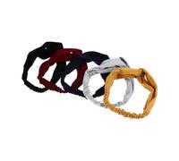 OUNONA 5pcs Knotted Crochet Headband Women Stretchy Plain Hairband Headbands Black