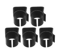 OUNONA 5PCS Mic Stand Cable Clamp - Plastic Black Microphone Cord Holder - Microphone Clip Wire Storage Organizer for Live Streaming Studio (Cable: 16-35mm, Pipe: 34-45mm)
