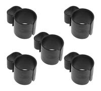 OUNONA 5pcs Mic stand cable holder, black plastic microphone stand wire clips, rotating base, flexible compatibility for garden