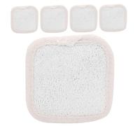 OUNONA 5pcs Natural Loofah Exfoliating Shower Wash Sponges Beige Edged Bath Scrubbers for Gentle Dead Skin Removal and Smooth Skin Care Routine