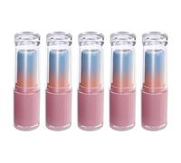 OUNONA 5pcs Pink Gradient Lipstick Tubes DIY Refillable Lip Balm Containers Empty round Lipstick Tube Set for Travel and Personal Makeup