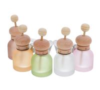 OUNONA 5Pcs Refillable Frosted Glass Car Perfume Bottles Mini Essential Oil Dispenser for Air Vent Travel Fragrance Holder Compact Aroma Diffuser for Vehicles