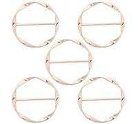OUNONA 5pcs Scarf Ring Clips: T-shirt Ties Clips Clothes Corner Knotted Fashion Metal Round Circle Shirt Buckles for Women and Lady