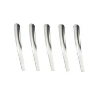 OUNONA 5pcs Stainless Steel Mini Flat Spoons Multifunctional Teaspoons for Coffee Ice and Dessert for Home Hotel Restaurant Use