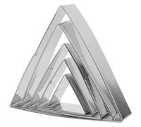 OUNONA 5pcs Stainless Steel Triangle Cake Mold Set for Baking Mousse and Chiffon Cakes, Fixed Mold Design, Not Easy to Deform, Sturdy Kitchen Baking Rings