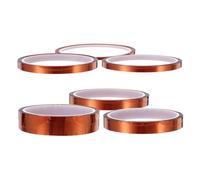 OUNONA 6 Rolls Brown Polyimide Heat Resistant Tape 0.3-2Mm Width Electrical Insulation Thermal Tape for Automotive Exhaust Battery Soldering, Self-Adhesive High Temperature Insulation