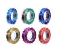 OUNONA 6 Rolls Colorful PLA Filament for 3D Printer, Silky Glossy Shiny Filament, Rainbow Printing Material for Art Projects and Decorative Printing 200g/Roll
