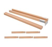 OUNONA 6 Sets Classic Chinese Solid Wood Drawer Slides with Metal Glides Replacement Center Mount Rails for Furniture Heavy-Duty Runners for Bedrooms Studies Cabinets Easy Installation