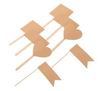 OUNONA 60pcs Kraft Paper Cake Insert Toppers Blank Labels for Appetizers Desserts Buffets Heart Square Rectangle Shapes Stylish Party Decoration for Birthdays Events