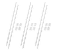 OUNONA 6pcs Adjustable Extendable Shower Curtain Rod Set 40-70cm with Strong Tension No-drill Telescopic Poles and 12 White Hooks for Bathroom, Closet Divider, and Window Curtains