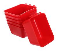 OUNONA 6pcs Bird Water Feeder for Cage Hanging Cups, Red Pe Material, Not Easy to Deform, Easy to Use, for Birds and Rabbits in Enclosures and Cages