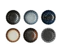 OUNONA 6pcs Ceramic Appetizer Plates Assorted Colour with Fine Workmanship, Small and Lovely Side Dishes to Decorate Your Dining Table, for Serving Sauces and Color