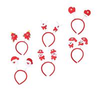 OUNONA 6Pcs Christmas Party Headbands Spring Hairbands with Mixed Styles Flexible Fits Xmas Headpiece Accessories for Women Boys Holiday Costume