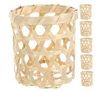 OUNONA 6pcs DIY Small Flower Basket Tealight Candle Holders Heat Resistant Decorative Votive Holders for Table Centerpiece Wedding Party Home Craft Cottagecore Decor