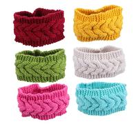 OUNONA 6pcs Elastic Knitted Winter Headbands for Women and Soft Stretchy Ear Warmers Crocheted Hair Wraps Lightweight and Comfortable for Outdoor Sports and Cold Weather