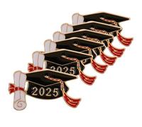 OUNONA 6pcs Graduation W namel Graduation Pin Set with Sturdy Zinc Alloy Stylish Black Grad Cap Badge Pins for Teachers Accessories