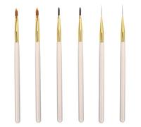 OUNONA 6pcs Nail Art Liner Brushes Multi-Functional Manicure Drawing Tool For Women Nail Salon Supplies Fine Tip Detail Brush Kit Uv Build Gel Liner Brush