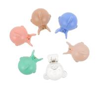 OUNONA 6pcs Portable Toothbrush Head Protective Caps Cute Cartoon Dustproof Covers with Case for Travel Bathroom School Camping Household Use