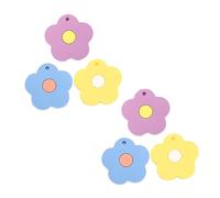 OUNONA 6pcs Silicone Key Ring Covers Cute Animal Paw Design Key Caps Protectors Scratch Resistant with Floral Patterns