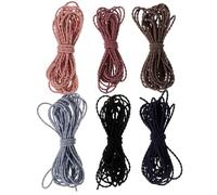 OUNONA 6pcs Stretchy Elastic Bracelet String Cord DIY Beading Thread for Jewelry Making 5M Each Color (Black, Blue Gray, Khaki Gray, Dusty Purple, Korean Pink, Navy)