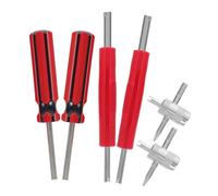 OUNONA 6pcs Valve Core Removal Tool Set Tire Valve Stem Replacement Kit with Ergonomic Handle Lightweight Alloy and Plastic Construction for Car Bike Motorcycle Emergency Roadside