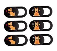 OUNONA 6pcs Webcam Privacy Covers Slide Adhesive Laptop and Tablet Camera Protector Set Cartoon Heart Puppy Design Compatible Laptops and Phones
