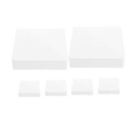 OUNONA 6pcs White PVC Fence Post Caps Pyramid Style Weather-resistant Outdoor Railing Covers Uv-resistant Fencing Accessories for Garden Patio Protection