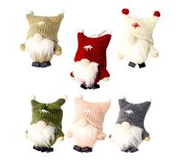 OUNONA 6pcs Wool Christmas Doll Hanging Ornaments Adorable Faceless Pendant Home Decoration for Tree Door Wall Party Supplies Random Color