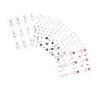 OUNONA 6sheets Face Rhinestone Stickers for Makeup Party Eye Patch Decoration Self Adhesive Rhinestones Gems for Festivals Crafts Body Jewelry