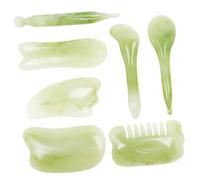 OUNONA 7Pcs Body and Face Gua Sha Massage Boards Mixed Style Wear Resistant Material for Circulation Improvement and Puffiness Reduction Suitable for Facial and Full Body Relaxation