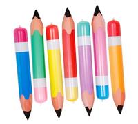OUNONA 7pcs Giant Inflatable Pencil Decorations for Back to School PVC Pencil Balloons for Classroom Party Favors Eye Catching Photo Props Yellow Pink Orange Blue Purple