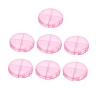 OUNONA 7pcs Portable Round Pill Organizer with Compartments Compact Lightweight Medicine Storage Box for Daily Use and Travel Flip-top Case for Easy Medication Management