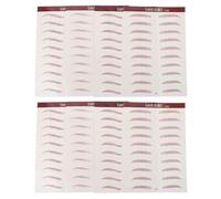 OUNONA 8 Sheets 3D Water Transfer Temporary False Eyebrow Stickers Brown, Self-Adhesive Peel Off Brow Shaping Makeup Decals for Women