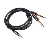 OUNONA /8 to Dual 6.35mm Audio Cable Splitter 1m Black Braided