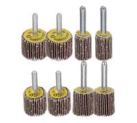OUNONA 8pcs Abrasive Flap Wheel with Mandrel for Electric Grinder Shank Grinding Heads Assortment Sanding Wheels for Metal Wood Plastic Polishing and Surface Finishing
